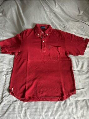 Rare Pearly Gates Polo Shirt - Red Button-Down Collar with Chest Pocket